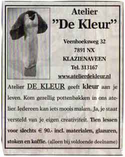 Advertentie in de Zuidenvelder 05-02-08